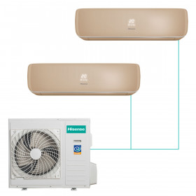 Hisense Premium Champagne FM DC Inverter на 2 комнаты